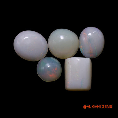 5 Pcs 2.00 Cts Natural Australian Fire Opal Loose Gemstone Mix Shape Cabochon Wholesale Lot 4X4X2 TO 5X6X2 MM AG-794