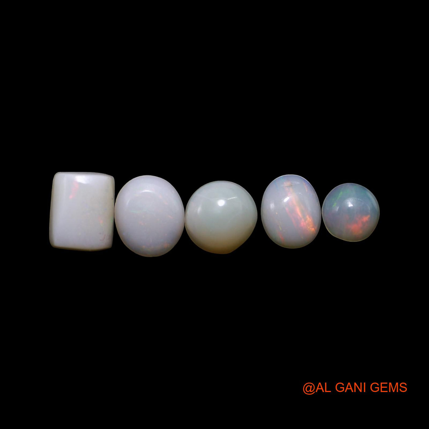 5 Pcs 2.00 Cts Natural Australian Fire Opal Loose Gemstone Mix Shape Cabochon Wholesale Lot 4X4X2 TO 5X6X2 MM AG-794