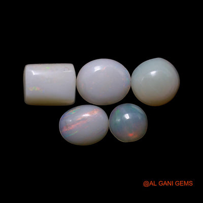 5 Pcs 2.00 Cts Natural Australian Fire Opal Loose Gemstone Mix Shape Cabochon Wholesale Lot 4X4X2 TO 5X6X2 MM AG-794