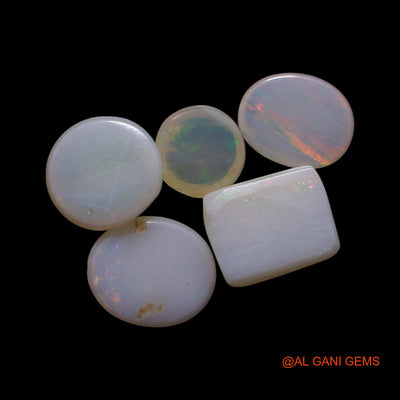 5 Pcs 2.00 Cts Natural Australian Fire Opal Loose Gemstone Mix Shape Cabochon Wholesale Lot 4X4X2 TO 5X6X2 MM AG-794
