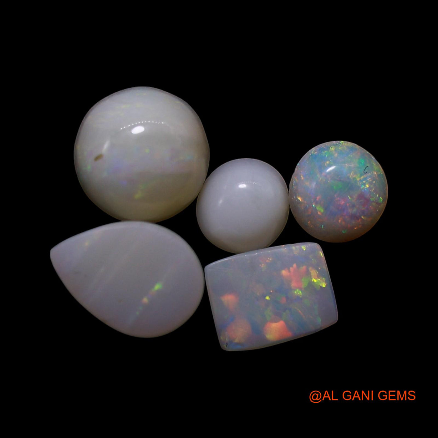 5 Pcs 3.00 Cts Natural Australian Fire Opal Loose Gemstone Mix Shape Cabochon Wholesale Lot 4X4X2 TO 6X6X3 MM AG-796