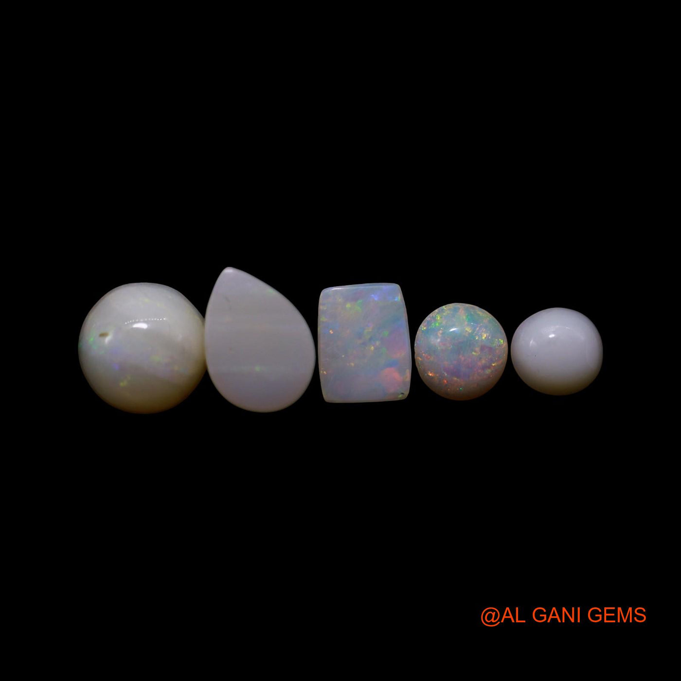 5 Pcs 3.00 Cts Natural Australian Fire Opal Loose Gemstone Mix Shape Cabochon Wholesale Lot 4X4X2 TO 6X6X3 MM AG-796