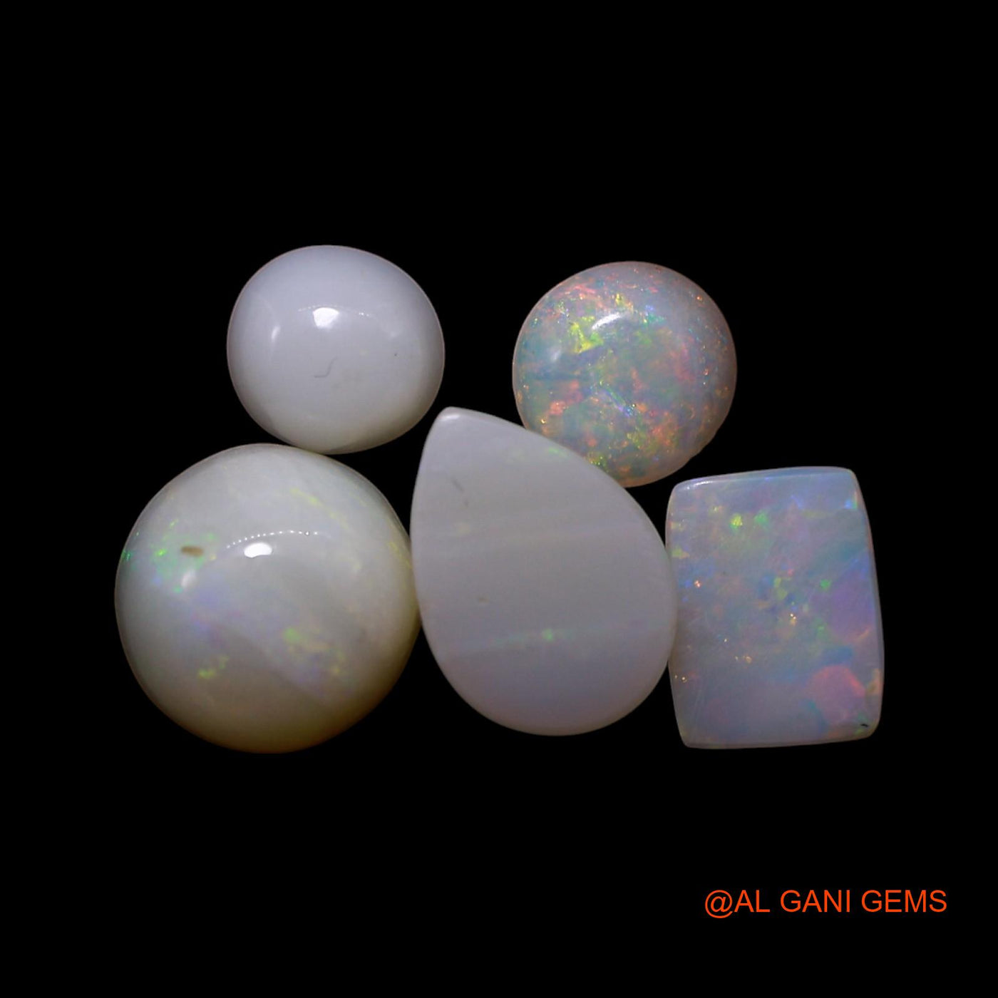 5 Pcs 3.00 Cts Natural Australian Fire Opal Loose Gemstone Mix Shape Cabochon Wholesale Lot 4X4X2 TO 6X6X3 MM AG-796