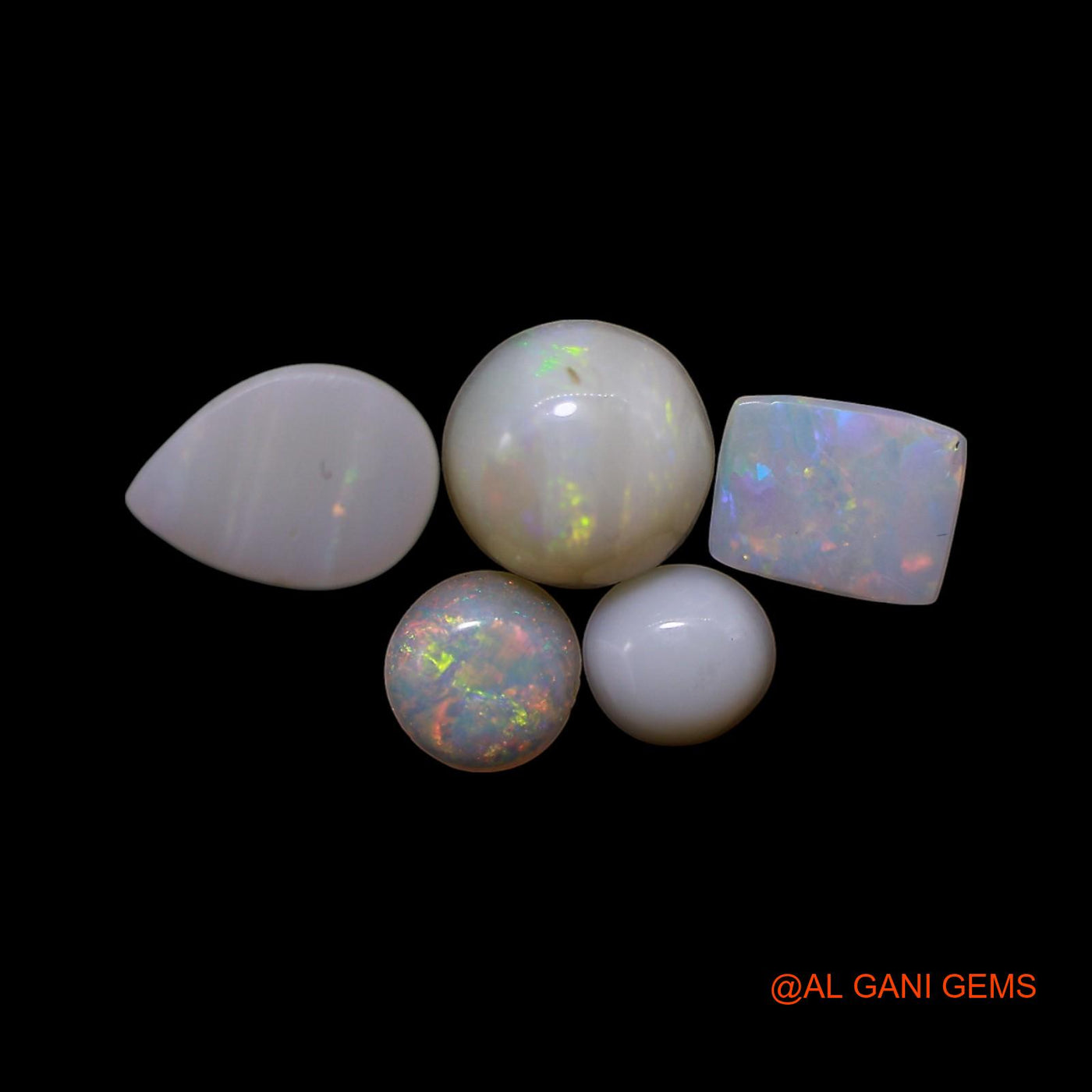 5 Pcs 3.00 Cts Natural Australian Fire Opal Loose Gemstone Mix Shape Cabochon Wholesale Lot 4X4X2 TO 6X6X3 MM AG-796
