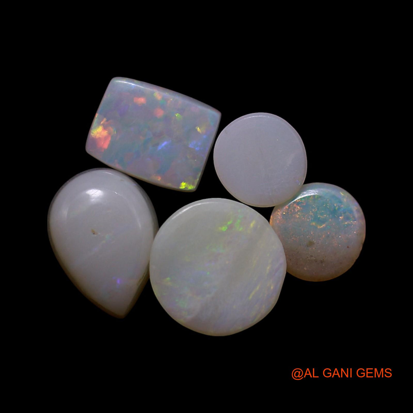5 Pcs 3.00 Cts Natural Australian Fire Opal Loose Gemstone Mix Shape Cabochon Wholesale Lot 4X4X2 TO 6X6X3 MM AG-796