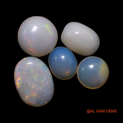 5 Pcs Wholesale Lot Natural Fire Opal Gemstone 1.90 Cts Loose Mix Shape Cabochon Australia 4X5X2 TO 6X8X1 MM AG-797