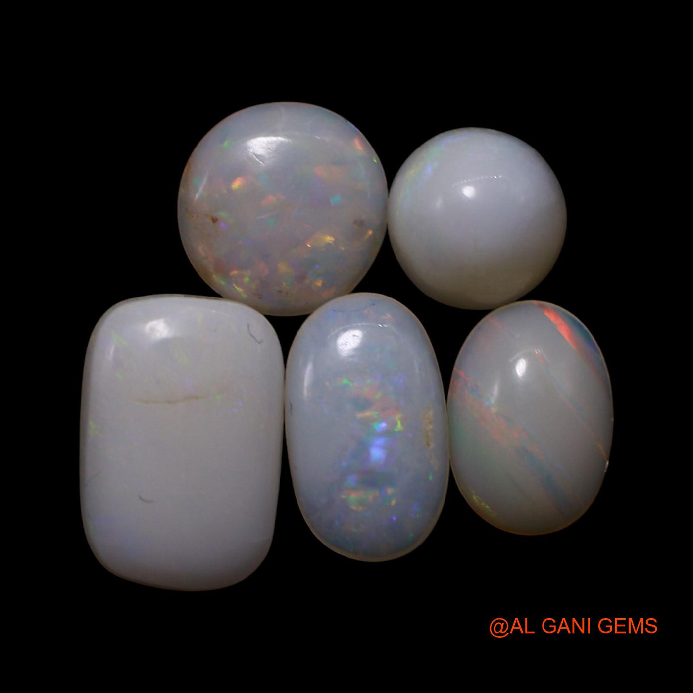 Natural Fire Opal Loose Gemstone Mix Shape Cabochon Australia 5 Pcs Wholesale Lot 2.00 Cts 5X5X3 TO 6X8X2 MM AG-798