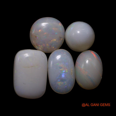 Natural Fire Opal Loose Gemstone Mix Shape Cabochon Australia 5 Pcs Wholesale Lot 2.00 Cts 5X5X3 TO 6X8X2 MM AG-798