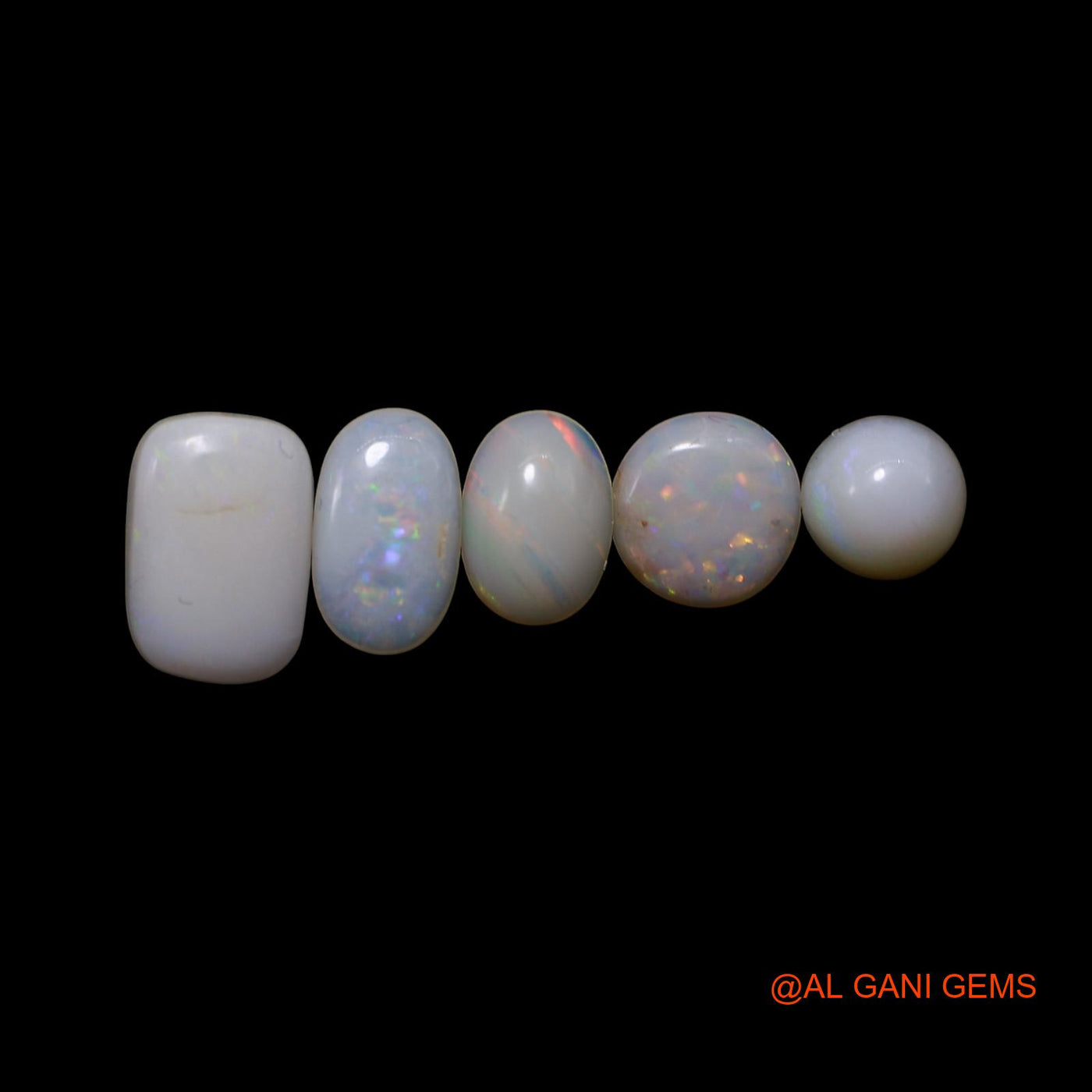 Natural Fire Opal Loose Gemstone Mix Shape Cabochon Australia 5 Pcs Wholesale Lot 2.00 Cts 5X5X3 TO 6X8X2 MM AG-798