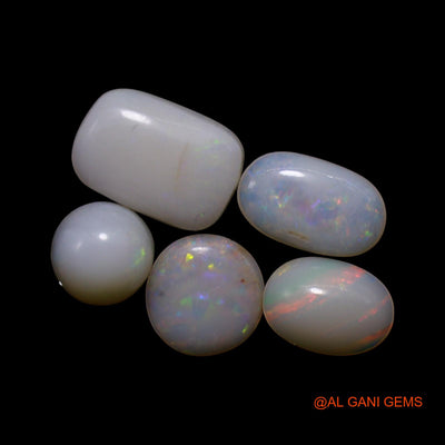Natural Fire Opal Loose Gemstone Mix Shape Cabochon Australia 5 Pcs Wholesale Lot 2.00 Cts 5X5X3 TO 6X8X2 MM AG-798
