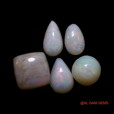 5 Pcs Wholesale Lot Natural Fire Opal Gemstone 3.00 Cts Loose Mix Shape Cabochon Australia 4X6X2 TO 7X7X3 MM AG-799