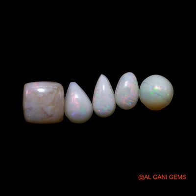 5 Pcs Wholesale Lot Natural Fire Opal Gemstone 3.00 Cts Loose Mix Shape Cabochon Australia 4X6X2 TO 7X7X3 MM AG-799