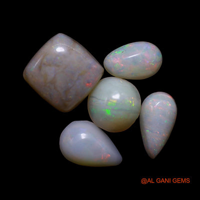 5 Pcs Wholesale Lot Natural Fire Opal Gemstone 3.00 Cts Loose Mix Shape Cabochon Australia 4X6X2 TO 7X7X3 MM AG-799