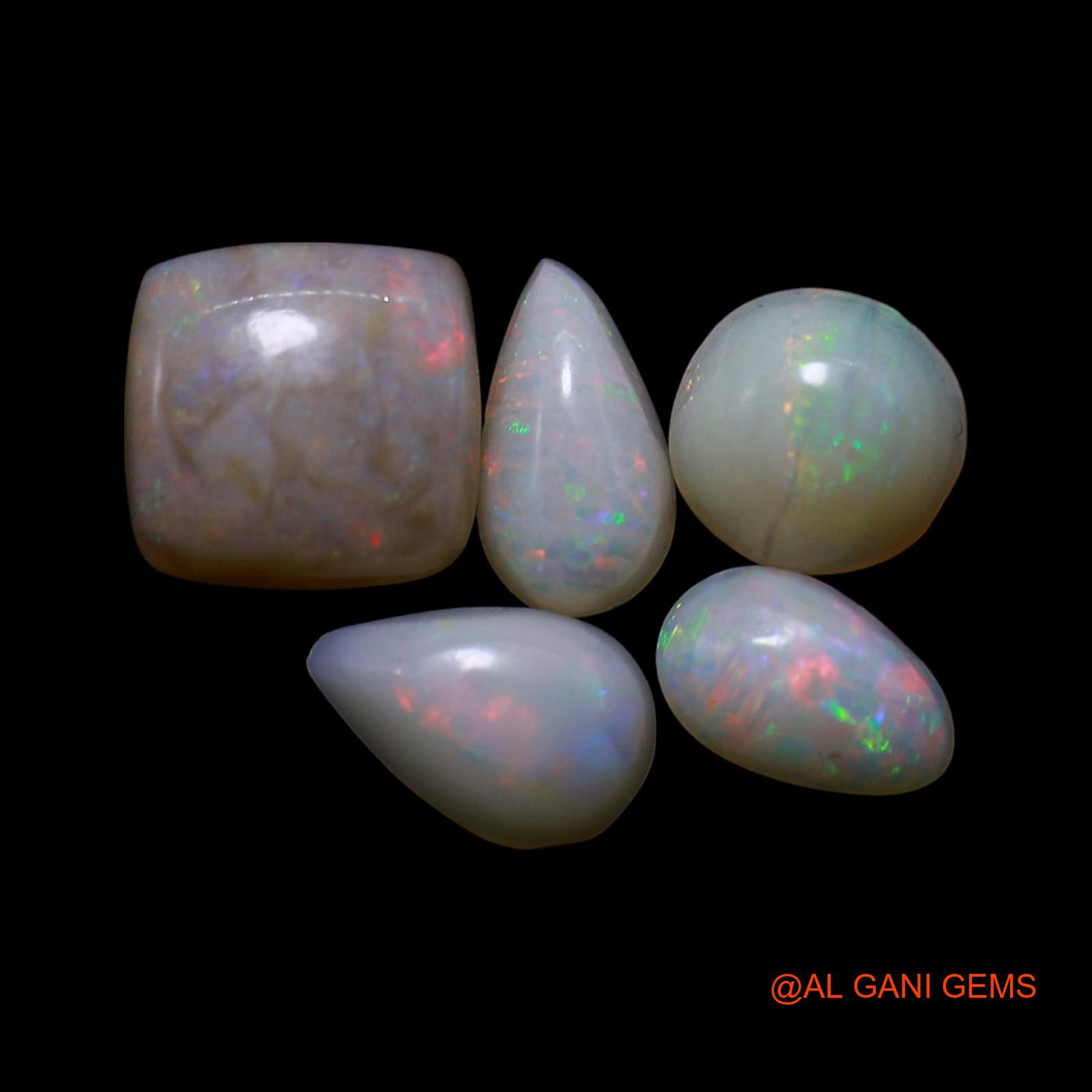 5 Pcs Wholesale Lot Natural Fire Opal Gemstone 3.00 Cts Loose Mix Shape Cabochon Australia 4X6X2 TO 7X7X3 MM AG-799