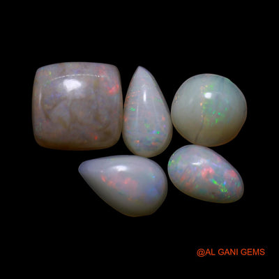 5 Pcs Wholesale Lot Natural Fire Opal Gemstone 3.00 Cts Loose Mix Shape Cabochon Australia 4X6X2 TO 7X7X3 MM AG-799