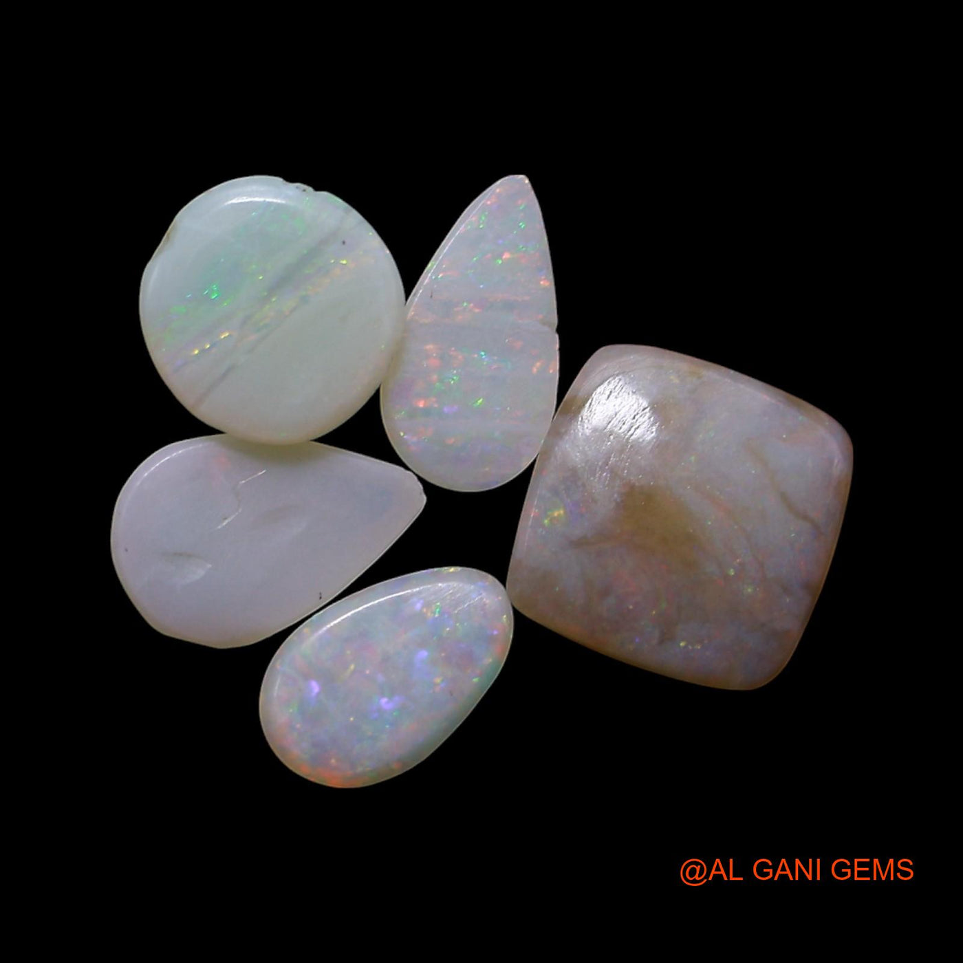 5 Pcs Wholesale Lot Natural Fire Opal Gemstone 3.00 Cts Loose Mix Shape Cabochon Australia 4X6X2 TO 7X7X3 MM AG-799