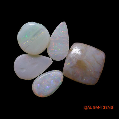 5 Pcs Wholesale Lot Natural Fire Opal Gemstone 3.00 Cts Loose Mix Shape Cabochon Australia 4X6X2 TO 7X7X3 MM AG-799