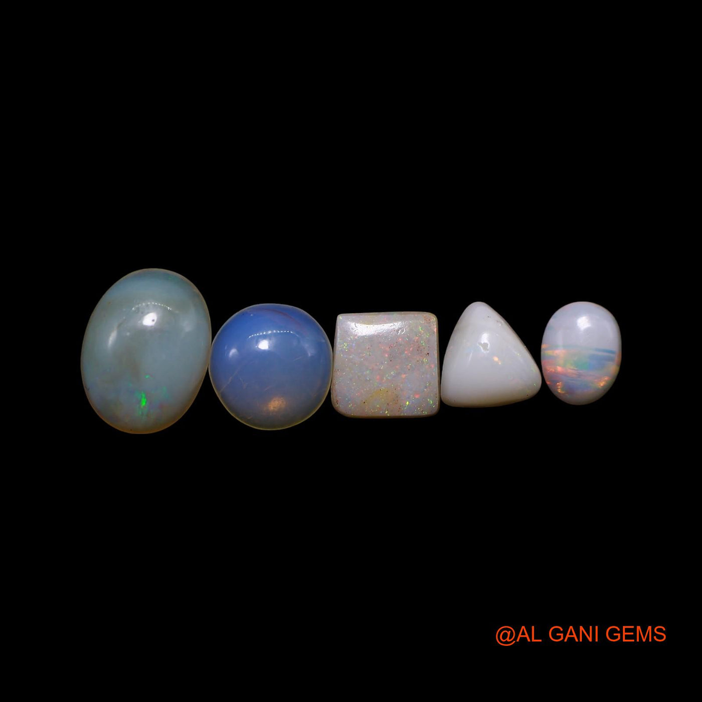 5 Pcs 2.00 Cts Natural Australian Fire Opal Loose Gemstone Mix Shape Cabochon Wholesale Lot 4X5X1 TO 6X8X3 MM AG-800