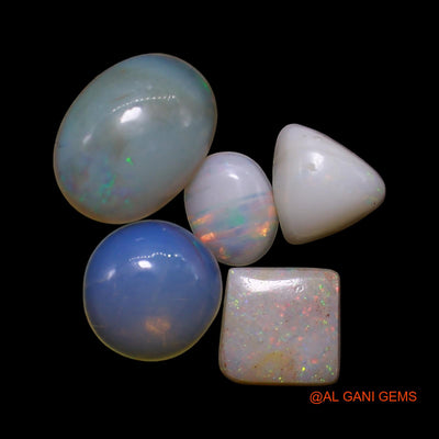 5 Pcs 2.00 Cts Natural Australian Fire Opal Loose Gemstone Mix Shape Cabochon Wholesale Lot 4X5X1 TO 6X8X3 MM AG-800