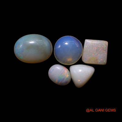 5 Pcs 2.00 Cts Natural Australian Fire Opal Loose Gemstone Mix Shape Cabochon Wholesale Lot 4X5X1 TO 6X8X3 MM AG-800