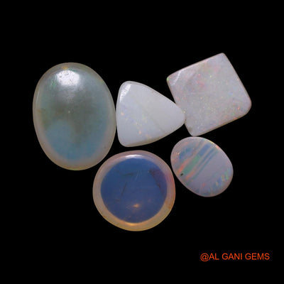 5 Pcs 2.00 Cts Natural Australian Fire Opal Loose Gemstone Mix Shape Cabochon Wholesale Lot 4X5X1 TO 6X8X3 MM AG-800
