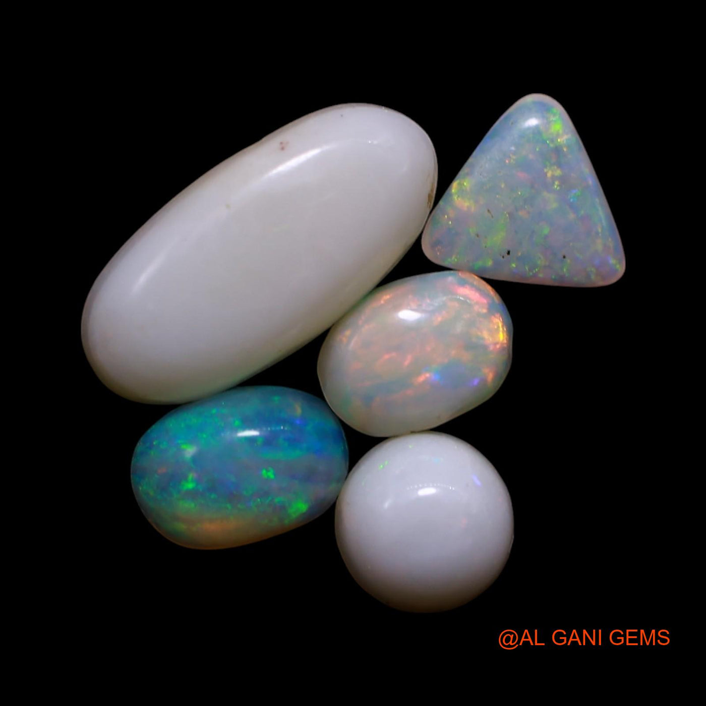 5 Pcs 3.00 Cts Natural Australian Fire Opal Loose Gemstone Mix Shape Cabochon Wholesale Lot 5X5X3 TO 5X11X3 MM AG-801