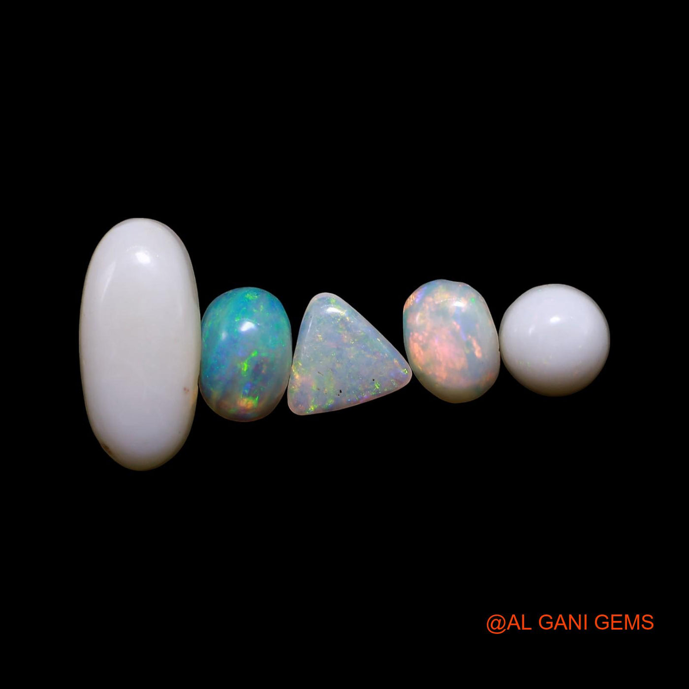 5 Pcs 3.00 Cts Natural Australian Fire Opal Loose Gemstone Mix Shape Cabochon Wholesale Lot 5X5X3 TO 5X11X3 MM AG-801