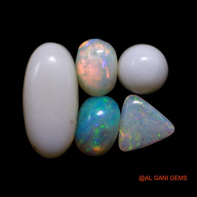 5 Pcs 3.00 Cts Natural Australian Fire Opal Loose Gemstone Mix Shape Cabochon Wholesale Lot 5X5X3 TO 5X11X3 MM AG-801