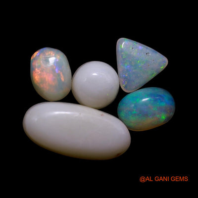 5 Pcs 3.00 Cts Natural Australian Fire Opal Loose Gemstone Mix Shape Cabochon Wholesale Lot 5X5X3 TO 5X11X3 MM AG-801