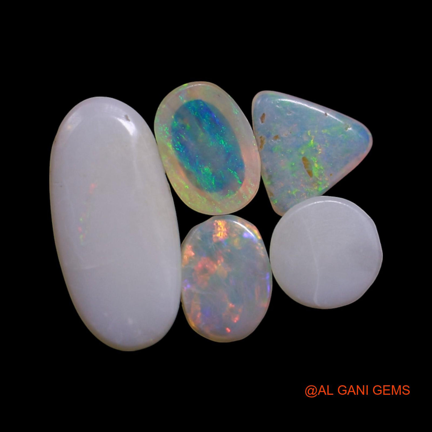 5 Pcs 3.00 Cts Natural Australian Fire Opal Loose Gemstone Mix Shape Cabochon Wholesale Lot 5X5X3 TO 5X11X3 MM AG-801