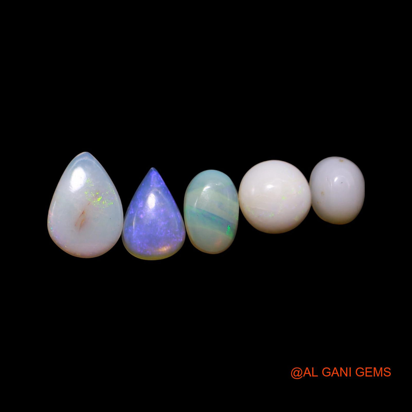 3.00 Cts Australian Fire Opal Loose Gemstone Mix Shape Cabochon Natural 5 Pcs Wholesale Lot 5X6X3 TO 6X9X1 MM AG-802