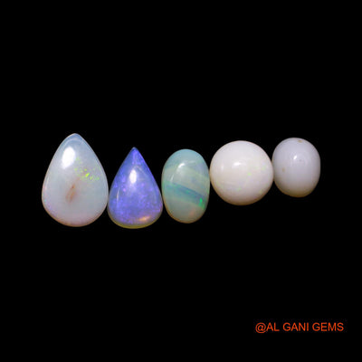 3.00 Cts Australian Fire Opal Loose Gemstone Mix Shape Cabochon Natural 5 Pcs Wholesale Lot 5X6X3 TO 6X9X1 MM AG-802