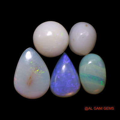 3.00 Cts Australian Fire Opal Loose Gemstone Mix Shape Cabochon Natural 5 Pcs Wholesale Lot 5X6X3 TO 6X9X1 MM AG-802