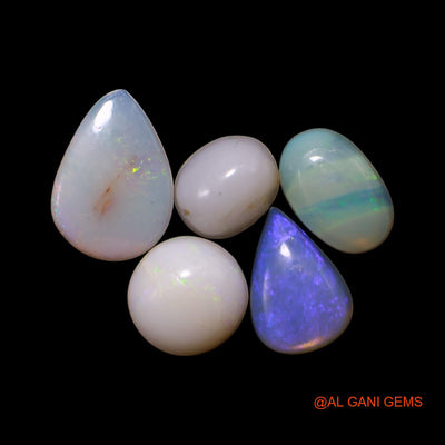 3.00 Cts Australian Fire Opal Loose Gemstone Mix Shape Cabochon Natural 5 Pcs Wholesale Lot 5X6X3 TO 6X9X1 MM AG-802