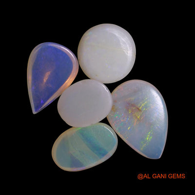 3.00 Cts Australian Fire Opal Loose Gemstone Mix Shape Cabochon Natural 5 Pcs Wholesale Lot 5X6X3 TO 6X9X1 MM AG-802