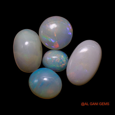 5 Pcs 3.00 Cts Natural Australian Fire Opal Loose Gemstone Mix Shape Cabochon Wholesale Lot 4X4X1 TO 5X9X2 MM AG-803
