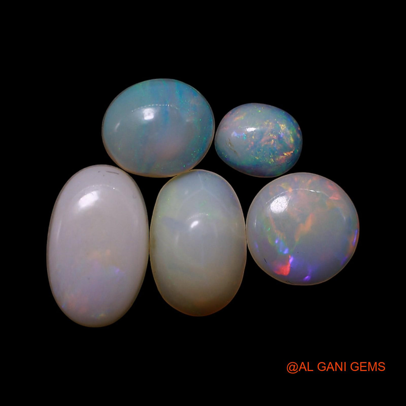 5 Pcs 3.00 Cts Natural Australian Fire Opal Loose Gemstone Mix Shape Cabochon Wholesale Lot 4X4X1 TO 5X9X2 MM AG-803