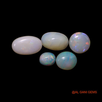 5 Pcs 3.00 Cts Natural Australian Fire Opal Loose Gemstone Mix Shape Cabochon Wholesale Lot 4X4X1 TO 5X9X2 MM AG-803