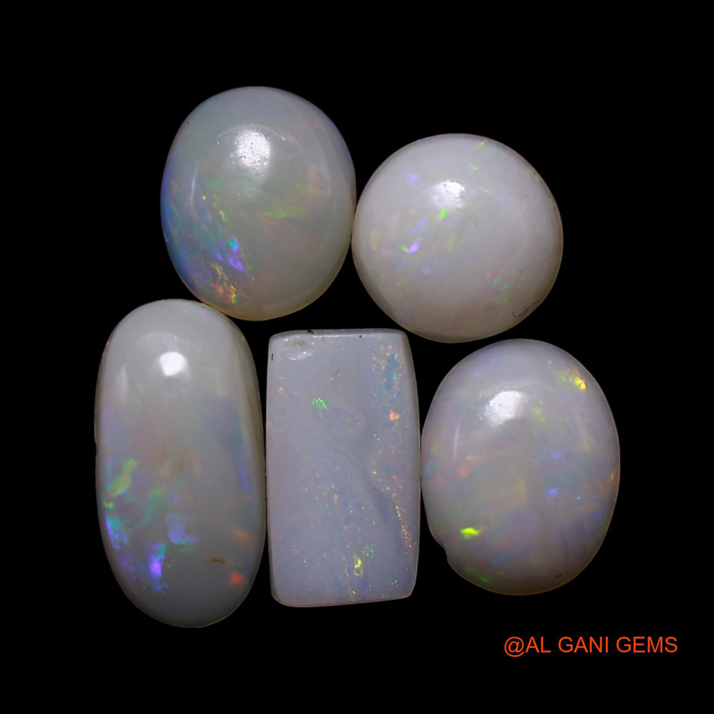 2.00 Cts Australian Fire Opal Loose Gemstone Mix Shape Cabochon Natural 5 Pcs Wholesale Lot 5X5X2 TO 5X9X2 MM AG-804