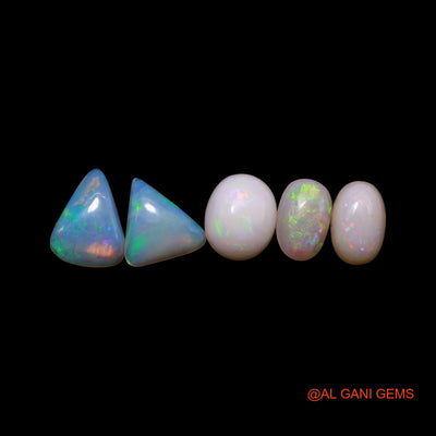 5 Pcs Wholesale Lot Natural Fire Opal Gemstone 2.00 Cts Loose Mix Shape Cabochon Australia 4X6X1 TO 5X7X1 MM AG-805