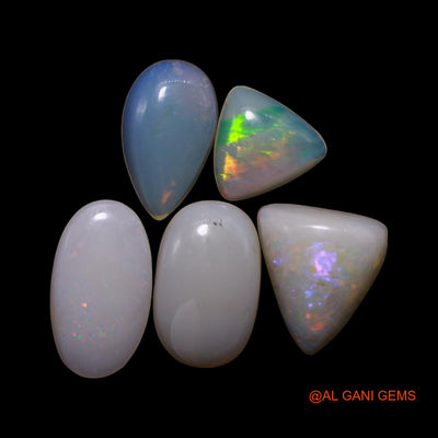 5 Pcs 3.00 Cts Natural Australian Fire Opal Loose Gemstone Mix Shape Cabochon Wholesale Lot 6X6X1 TO 5X9X2 MM AG-806