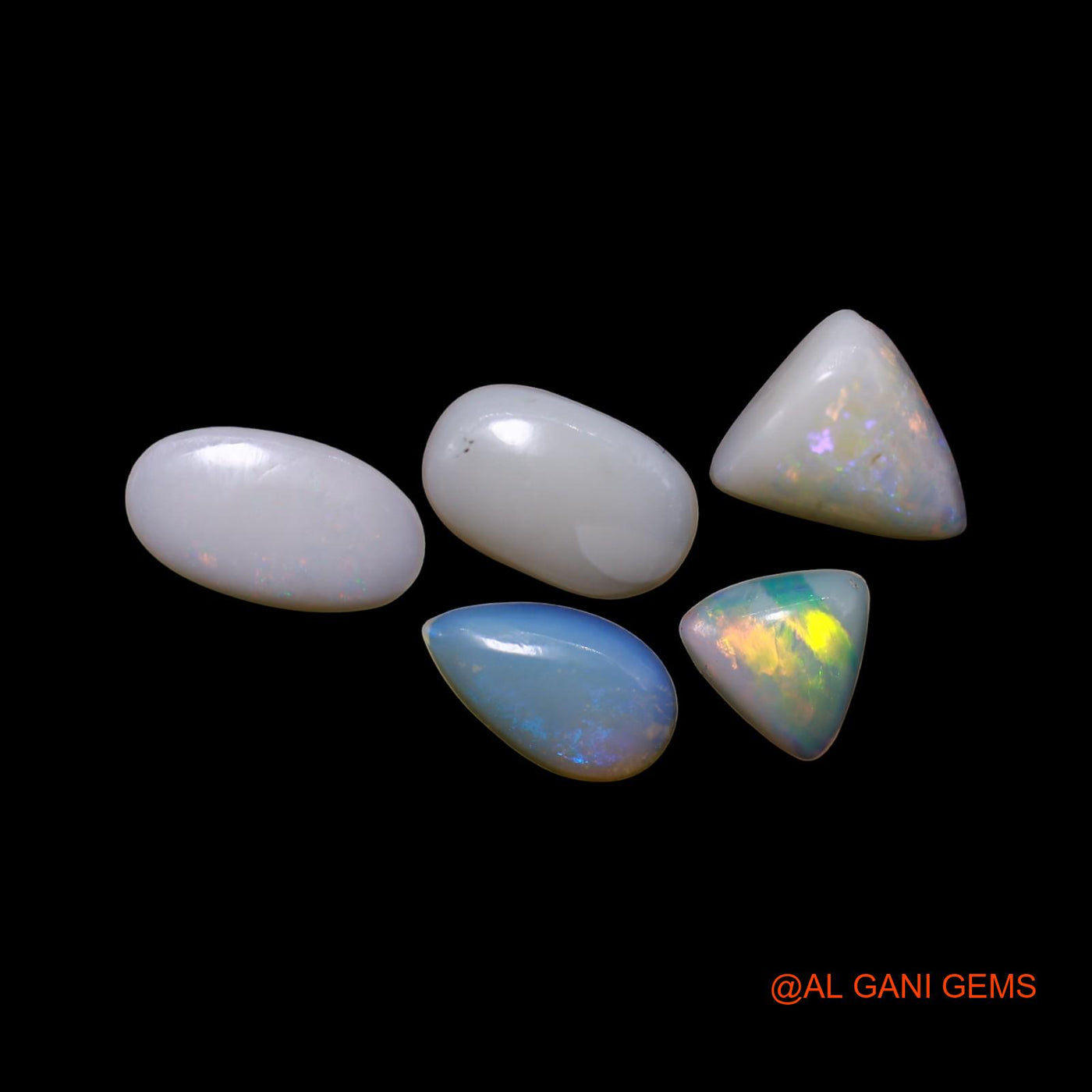 5 Pcs 3.00 Cts Natural Australian Fire Opal Loose Gemstone Mix Shape Cabochon Wholesale Lot 6X6X1 TO 5X9X2 MM AG-806