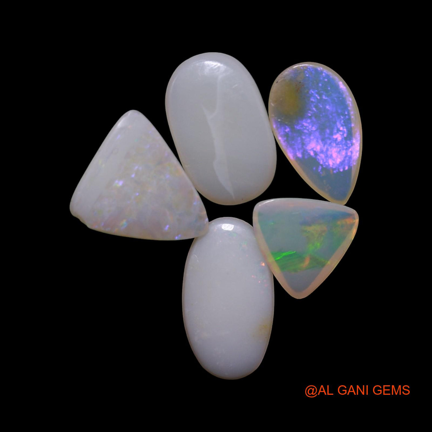 5 Pcs 3.00 Cts Natural Australian Fire Opal Loose Gemstone Mix Shape Cabochon Wholesale Lot 6X6X1 TO 5X9X2 MM AG-806