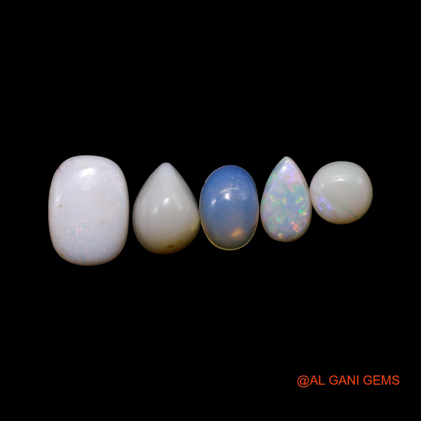 Natural Fire Opal Loose Gemstone Mix Shape Cabochon Australia 5 Pcs Wholesale Lot 3.00 Cts 5X5X2 TO 6X9X2 MM AG-808