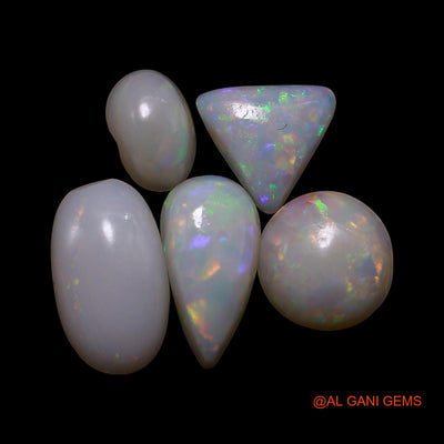 5 Pcs Wholesale Lot Natural Fire Opal Gemstone 2.00 Cts Loose Mix Shape Cabochon Australia 3X5X2 TO 5X9X2 MM AG-809