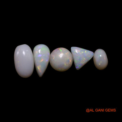 5 Pcs Wholesale Lot Natural Fire Opal Gemstone 2.00 Cts Loose Mix Shape Cabochon Australia 3X5X2 TO 5X9X2 MM AG-809