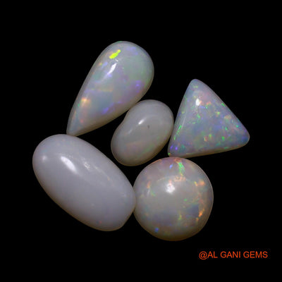 5 Pcs Wholesale Lot Natural Fire Opal Gemstone 2.00 Cts Loose Mix Shape Cabochon Australia 3X5X2 TO 5X9X2 MM AG-809