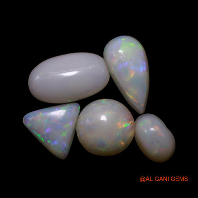 5 Pcs Wholesale Lot Natural Fire Opal Gemstone 2.00 Cts Loose Mix Shape Cabochon Australia 3X5X2 TO 5X9X2 MM AG-809