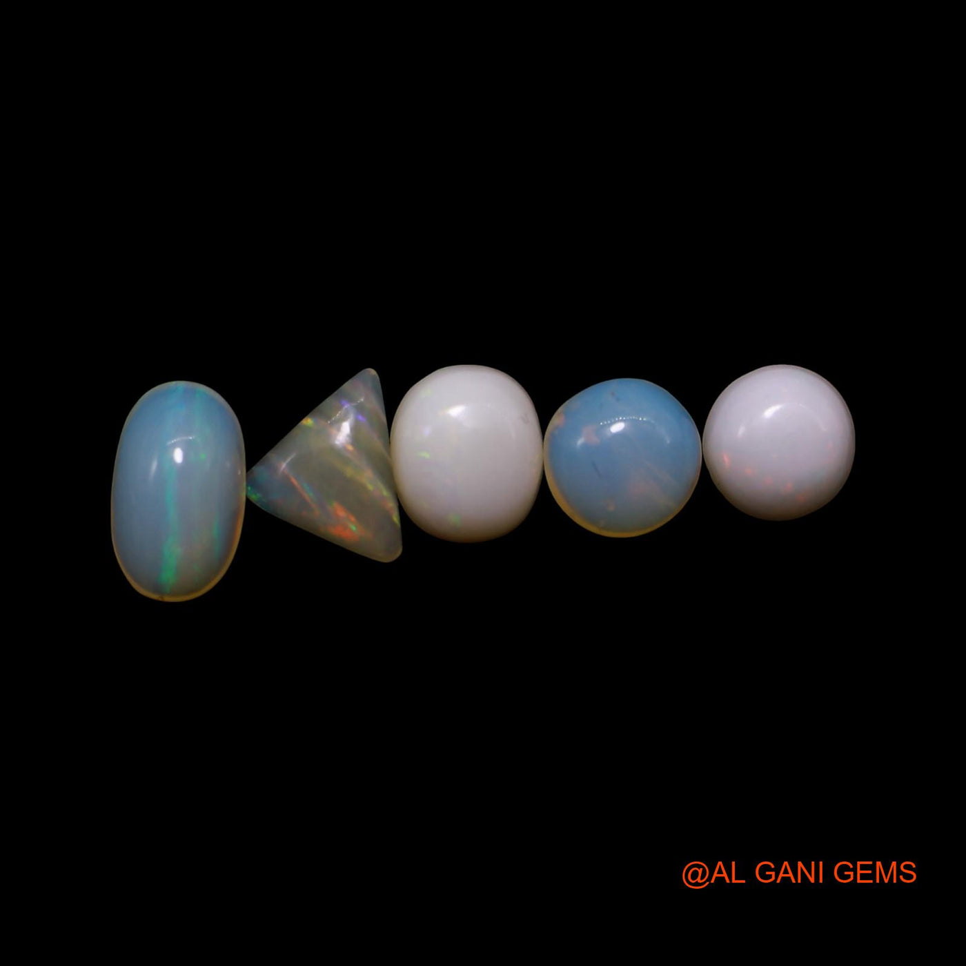 5 Pcs 3.00 Cts Natural Australian Fire Opal Loose Gemstone Mix Shape Cabochon Wholesale Lot 5X5X2 TO 5X8X2 MM AG-810