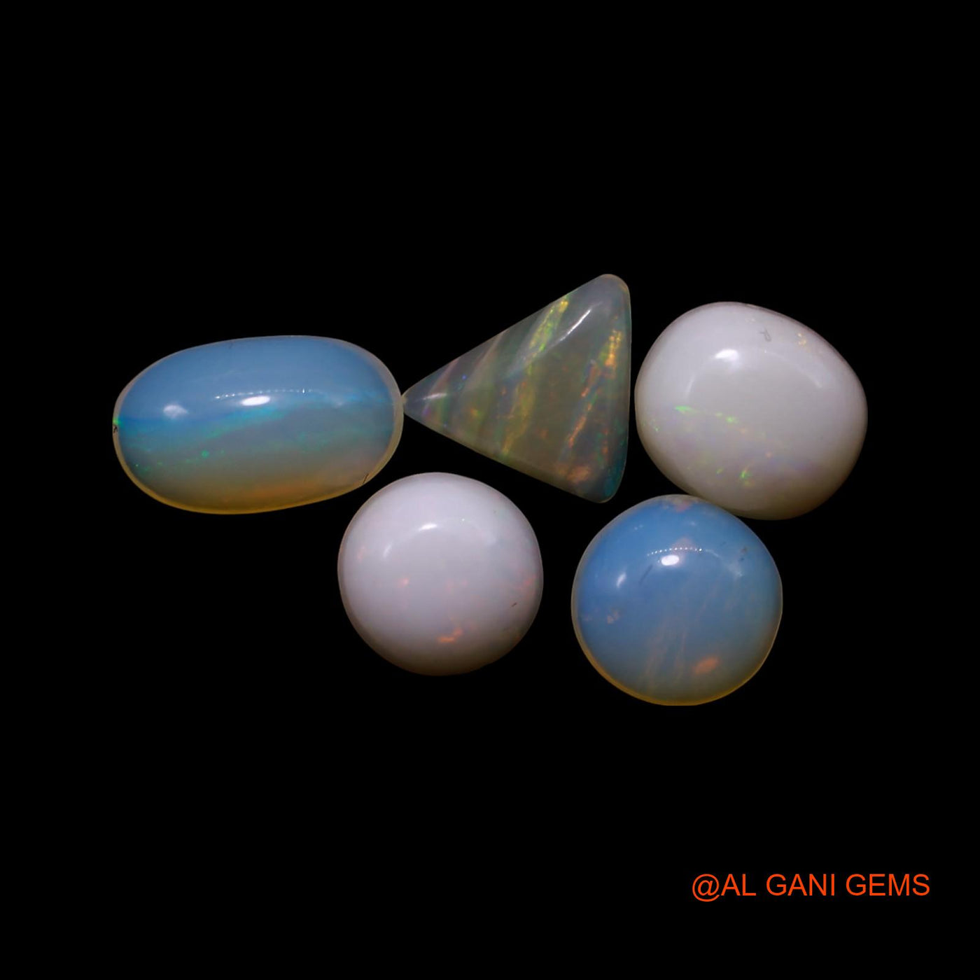 5 Pcs 3.00 Cts Natural Australian Fire Opal Loose Gemstone Mix Shape Cabochon Wholesale Lot 5X5X2 TO 5X8X2 MM AG-810